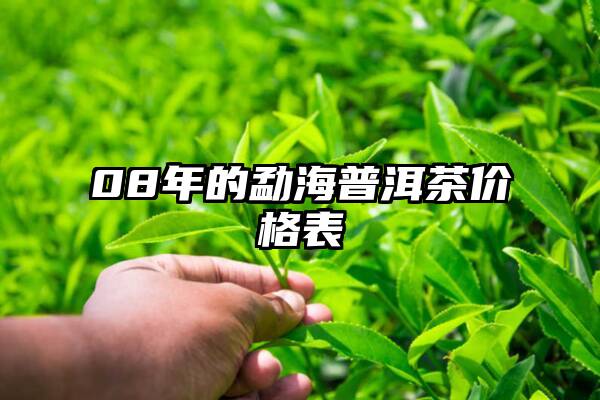 08年的勐海普洱茶价格表