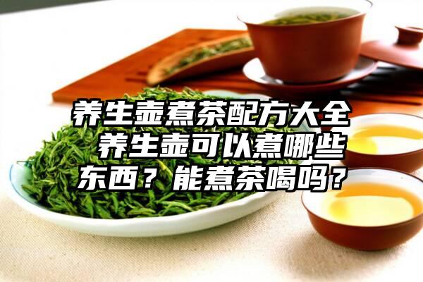 养生壶煮茶配方大全 养生壶可以煮哪些东西？能煮茶喝吗？