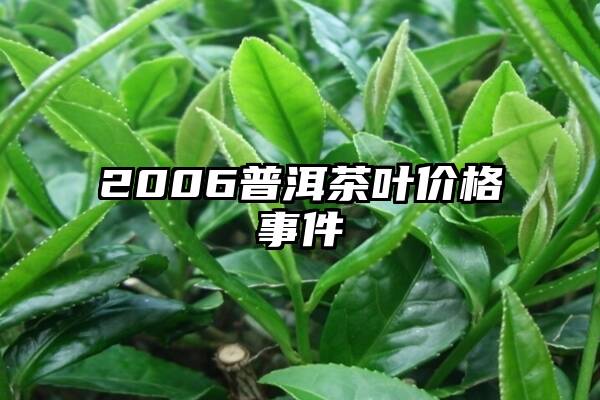 2006普洱茶叶价格事件