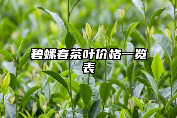 碧螺春茶叶价格一览表