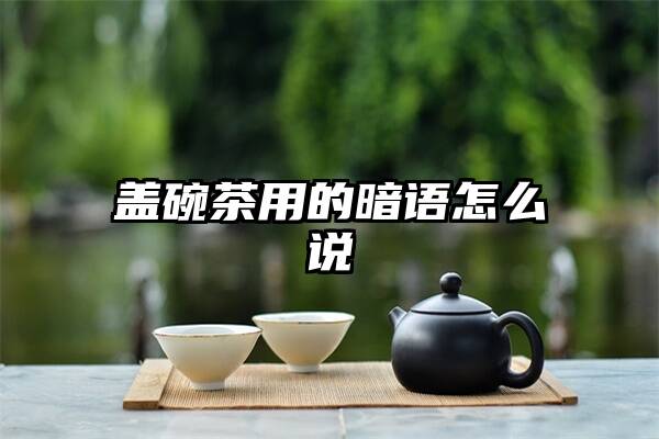 盖碗茶用的暗语怎么说