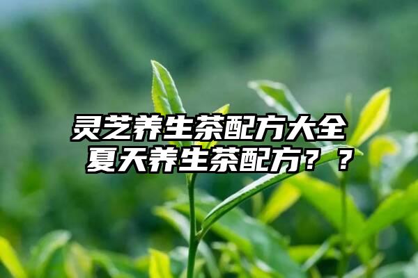 灵芝养生茶配方大全 夏天养生茶配方？？