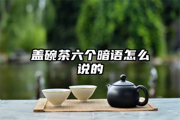 盖碗茶六个暗语怎么说的