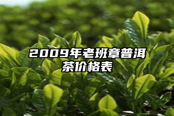 2009年老班章普洱茶价格表