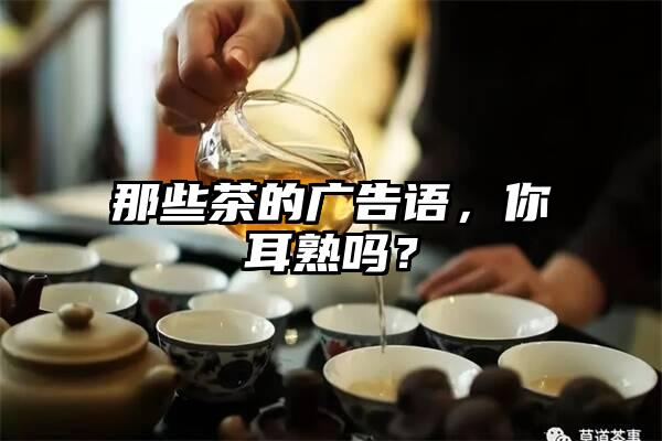 那些茶的广告语，你耳熟吗？