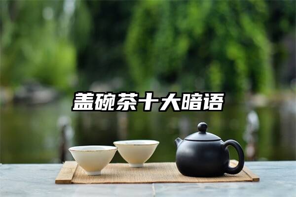 盖碗茶十大暗语