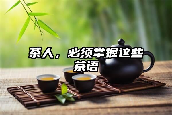 茶人，必须掌握这些茶语