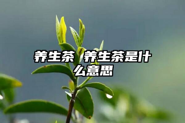 养生茶 养生茶是什么意思