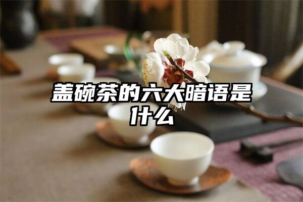 盖碗茶的六大暗语是什么