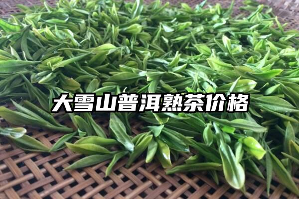 大雪山普洱熟茶价格