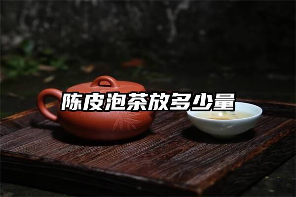 陈皮泡茶放多少量