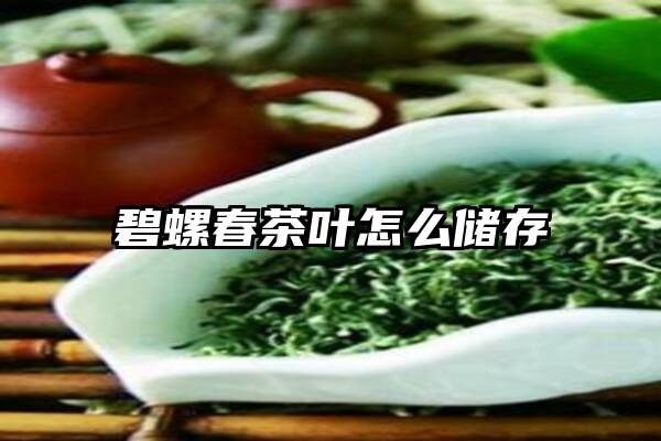 碧螺春茶叶怎么储存