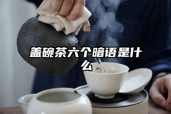 盖碗茶六个暗语是什么