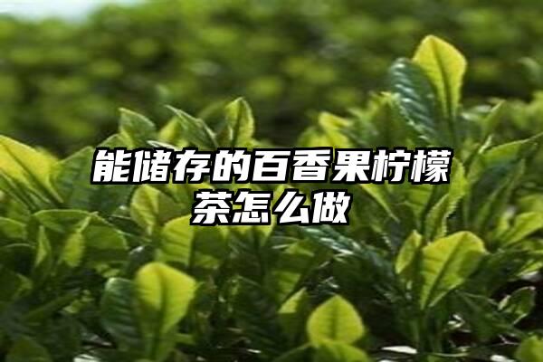 能储存的百香果柠檬茶怎么做