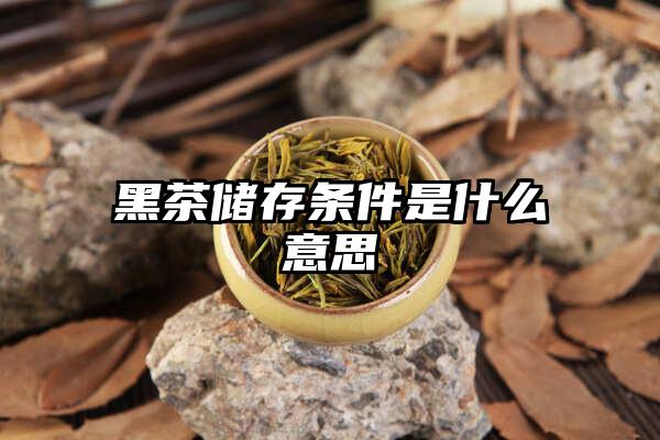 黑茶储存条件是什么意思