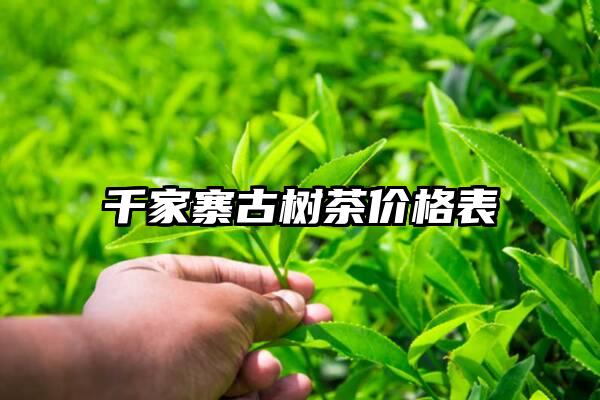 千家寨古树茶价格表