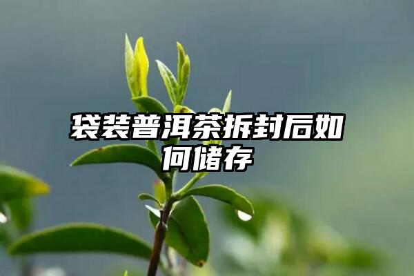 袋装普洱茶拆封后如何储存