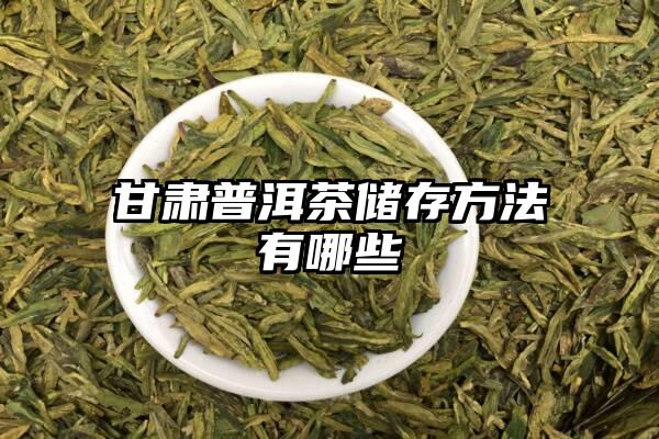 甘肃普洱茶储存方法有哪些