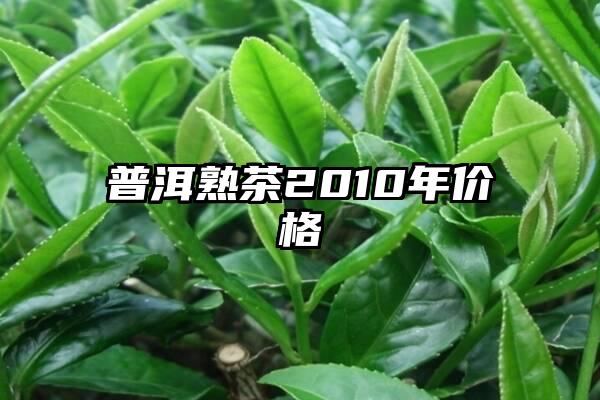 普洱熟茶2010年价格