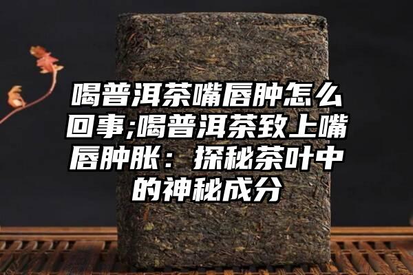 喝普洱茶嘴唇肿怎么回事;喝普洱茶致上嘴唇肿胀：探秘茶叶中的神秘成分