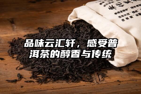 品味云汇轩，感受普洱茶的醇香与传统