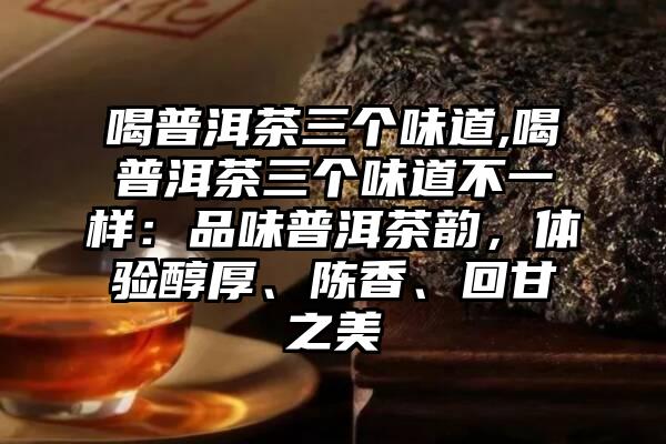 喝普洱茶三个味道,喝普洱茶三个味道不一样：品味普洱茶韵，体验醇厚、陈香、回甘之美