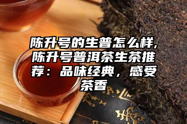 陈升号的生普怎么样,陈升号普洱茶生茶推荐：品味经典，感受茶香