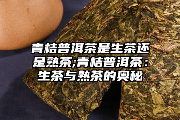 青桔普洱茶是生茶还是熟茶;青桔普洱茶：生茶与熟茶的奥秘