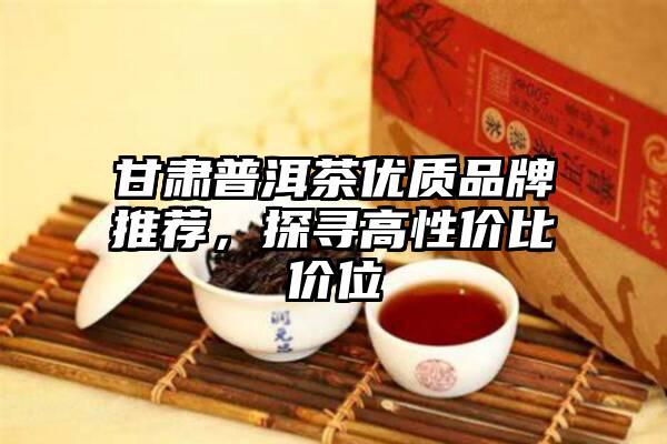 甘肃普洱茶优质品牌推荐，探寻高性价比价位