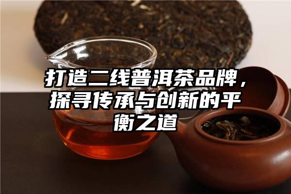 打造二线普洱茶品牌，探寻传承与创新的平衡之道