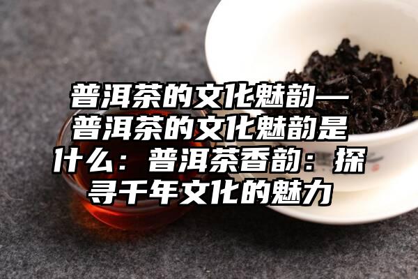 普洱茶的文化魅韵—普洱茶的文化魅韵是什么：普洱茶香韵：探寻千年文化的魅力