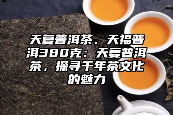 天复普洱茶、天福普洱380克：天复普洱茶，探寻千年茶文化的魅力