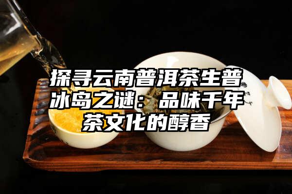 探寻云南普洱茶生普冰岛之谜：品味千年茶文化的醇香